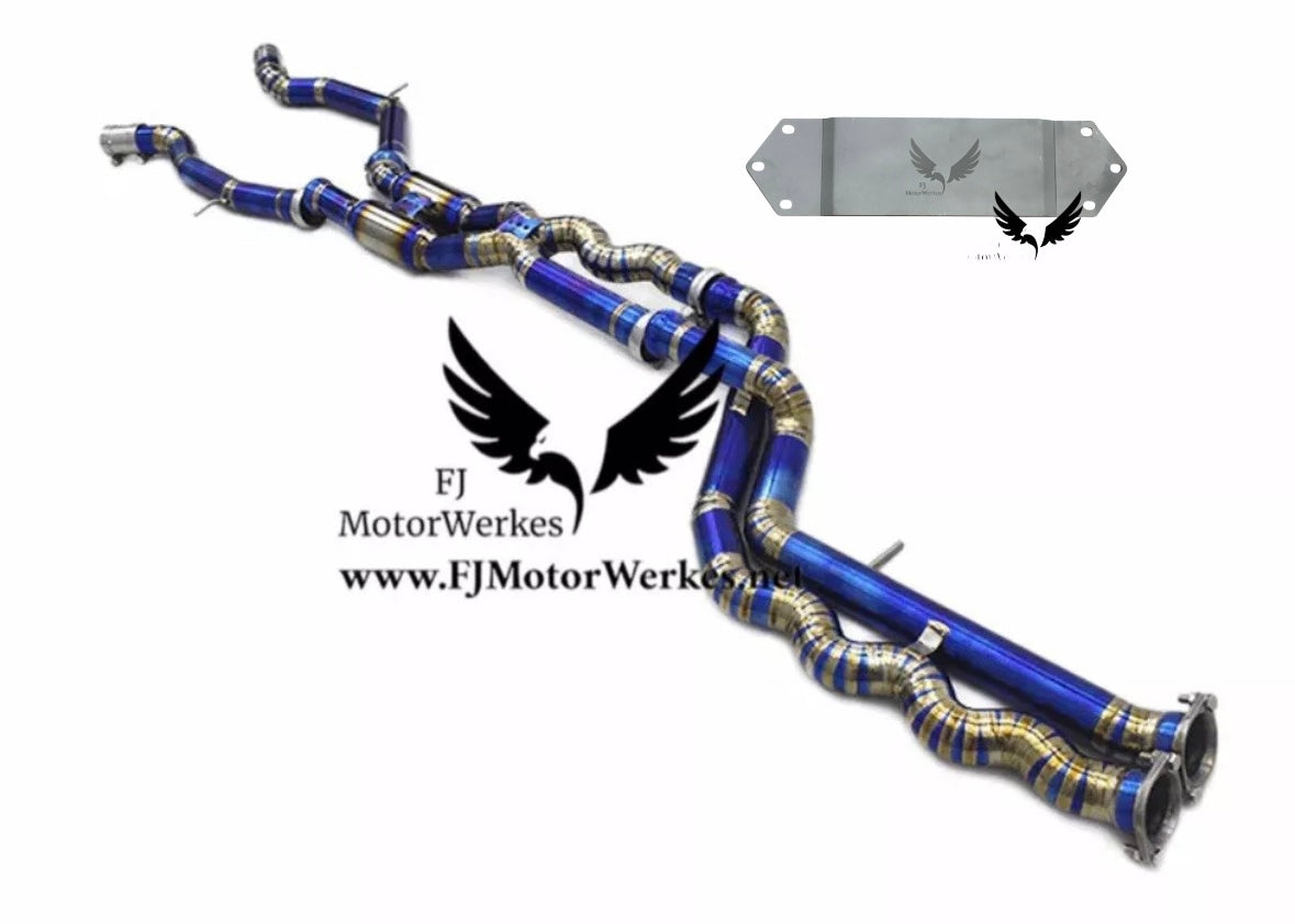 FJ MotorWerkes Titanium Equal Length Midpipe with Brace - BMW F80 M3 / F82 / F83 M4 (S55)