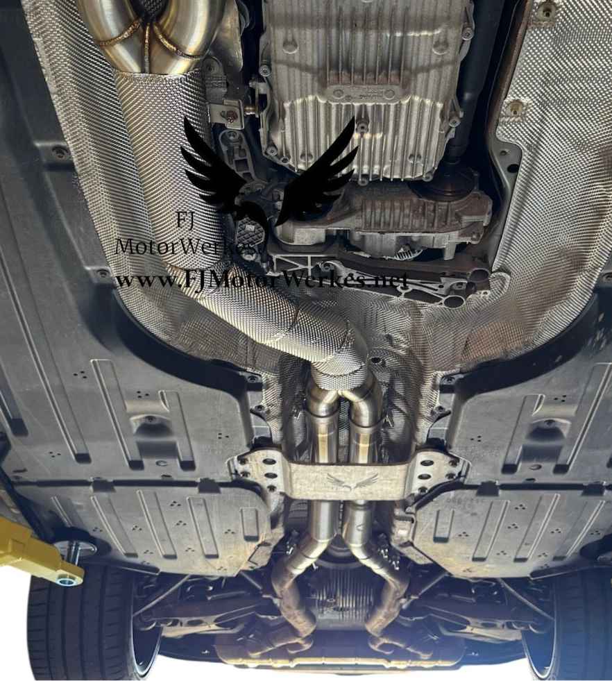 FJ MotorWerkes 4" High Flow Single Midpipe with Brace - BMW G87 M2 / G80 / G81 M3 / G82 / G83 M4 (S58)