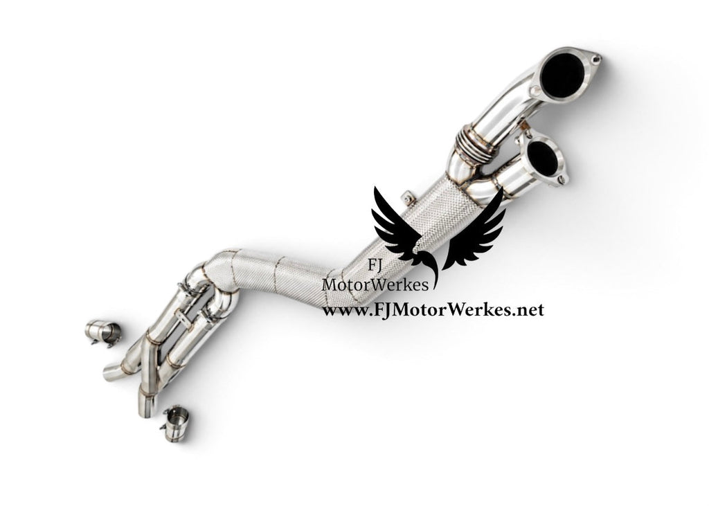 FJ MotorWerkes 4" Single Z Midpipe with Brace - BMW G87 M2 / G80 / G81 M3 / G82 / G83 M4 (S58)
