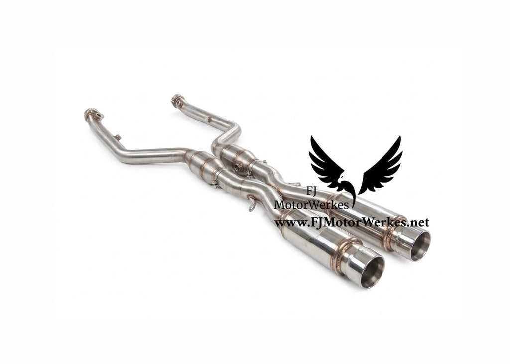 FJ MotorWerkes Resonated X-Pipe Midpipe with Secondary Sports Cats - BMW E90 / E92 / E93 M3 (S65)