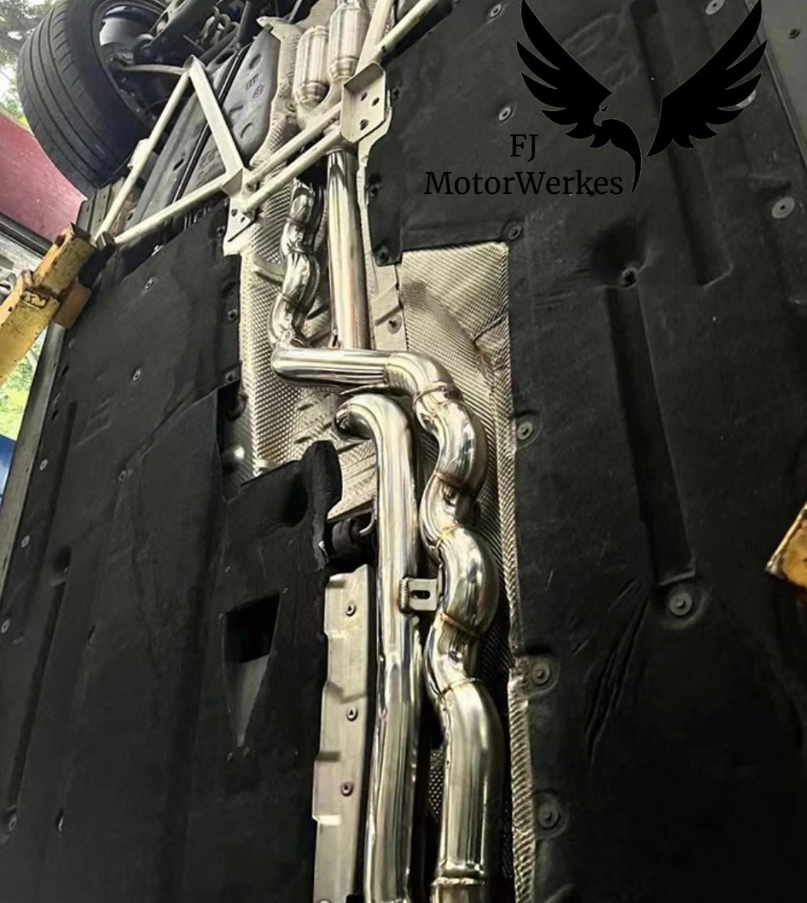FJ MotorWerkes Equal Length Midpipe with Underbody Brace - BMW F80 M3 / F82 / F83 M4 (S55)