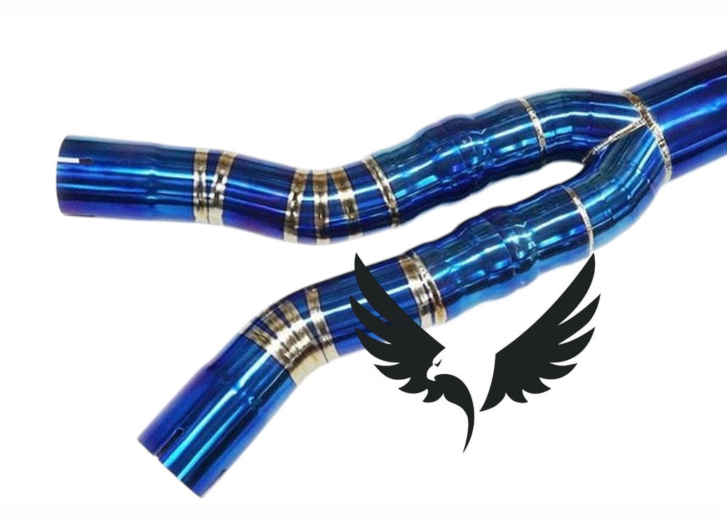 FJ MotorWerkes Titanium Single Midpipe with Brace - BMW G80 M3 / G82 M4 LCI (S58)