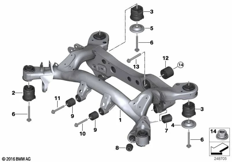 E9X M3 Rear subframe (rear axle carrier)
