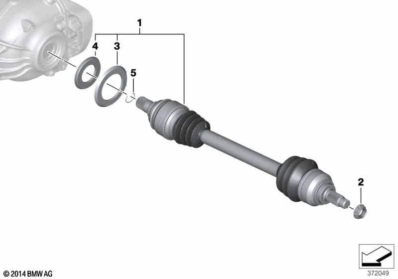 F8X M4 Rear driveshaft (output shaft), right