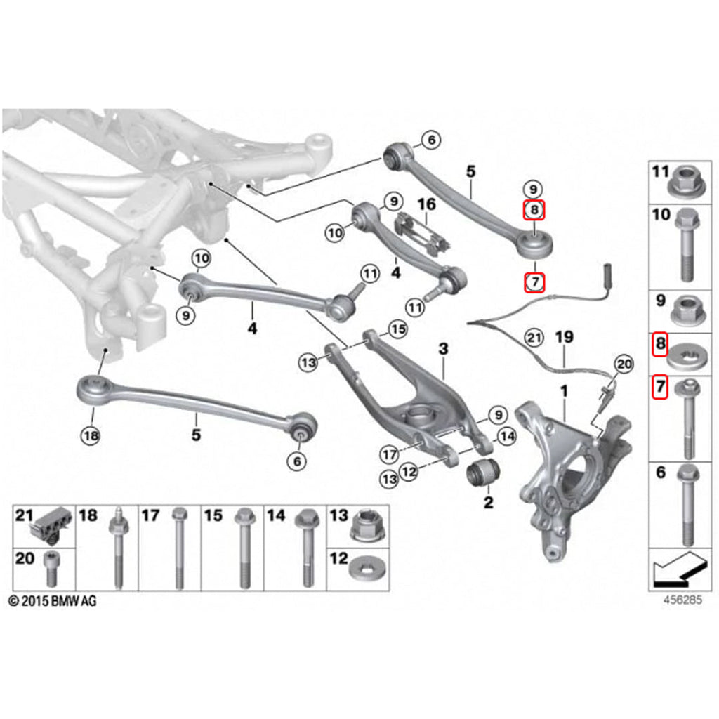 BMW M2 / M3 / M4 F8X & G8X Rear Toe Lockout Shims – Alignment Lock Kit | XC3 Engineering