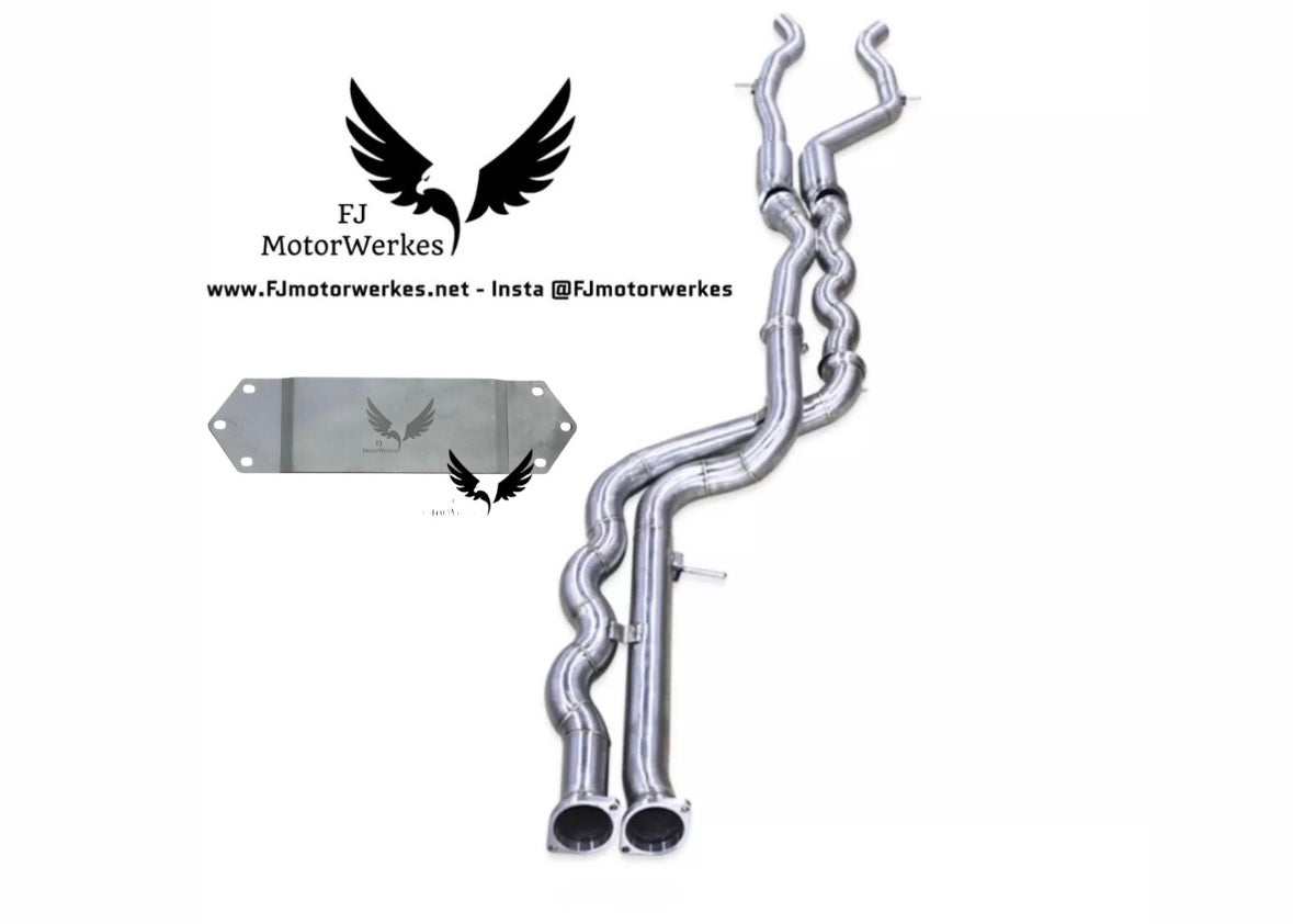 FJ MotorWerkes Equal Length Midpipe with Underbody Brace - BMW F80 M3 / F82 / F83 M4 (S55)