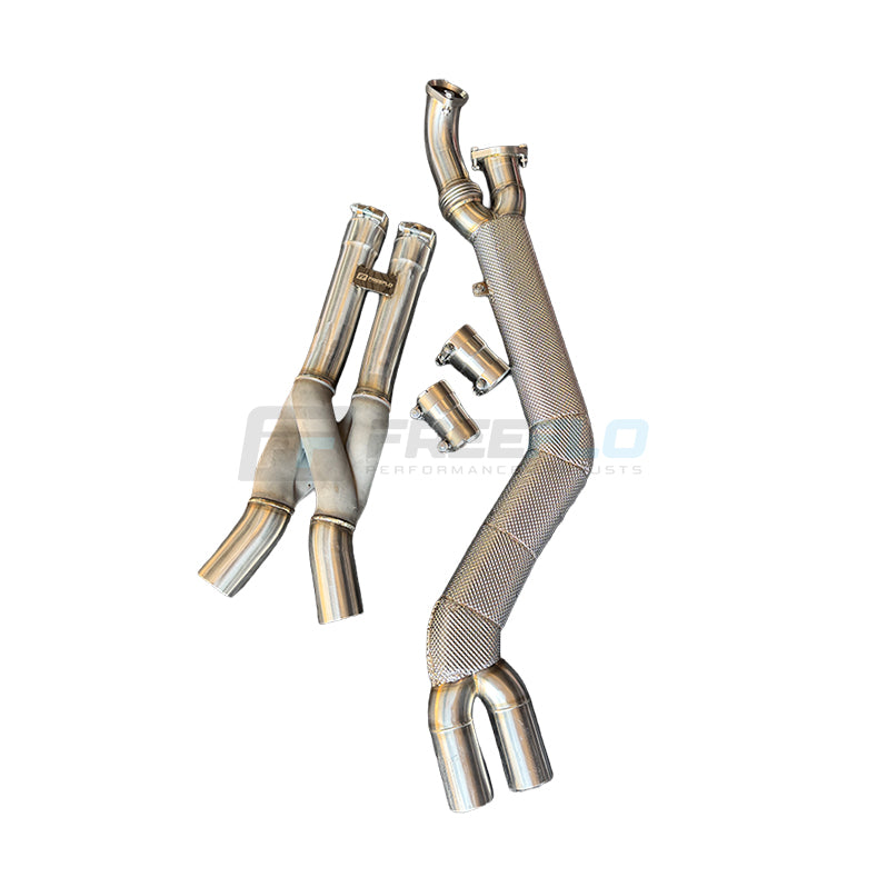BMW M4 G82/G83 S58 4" Hybrid Single Z-Pipe Mid Pipe Exhaust | FreeFlo AGR-X
