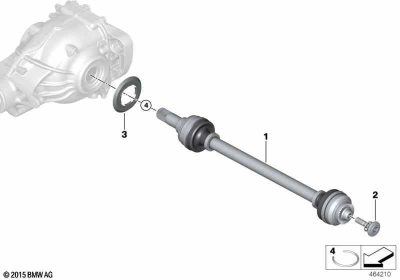 G8X M2 Rear driveshaft (output shaft), left