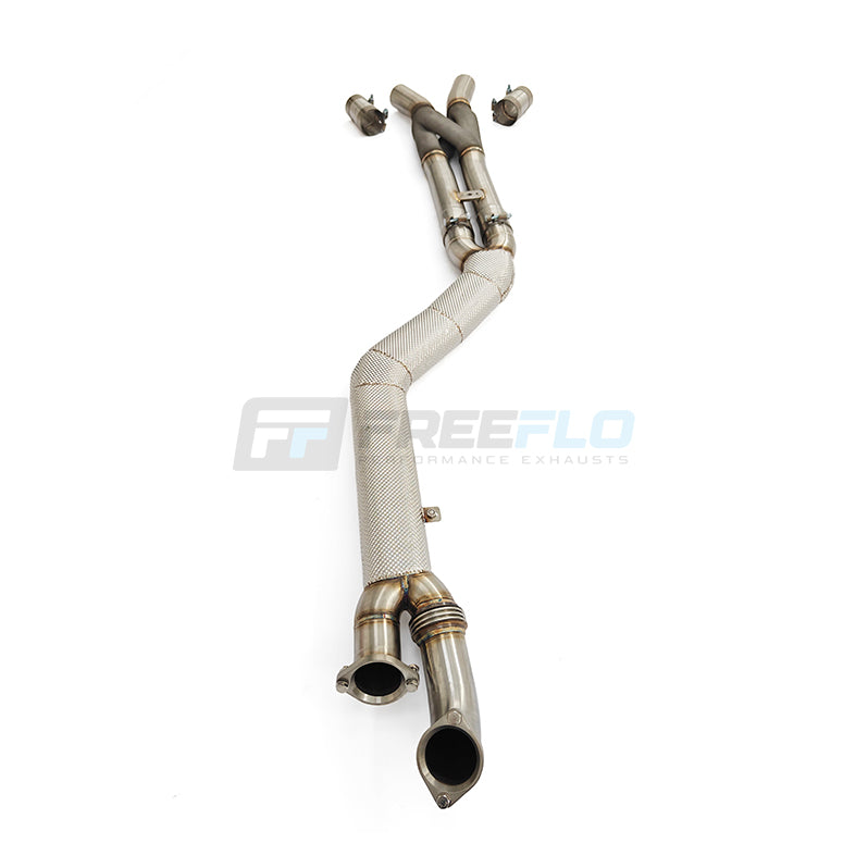 BMW M3 G80/G81 S58 4" Hybrid Single Z-Pipe Mid Pipe Exhaust | FreeFlo AGR-X