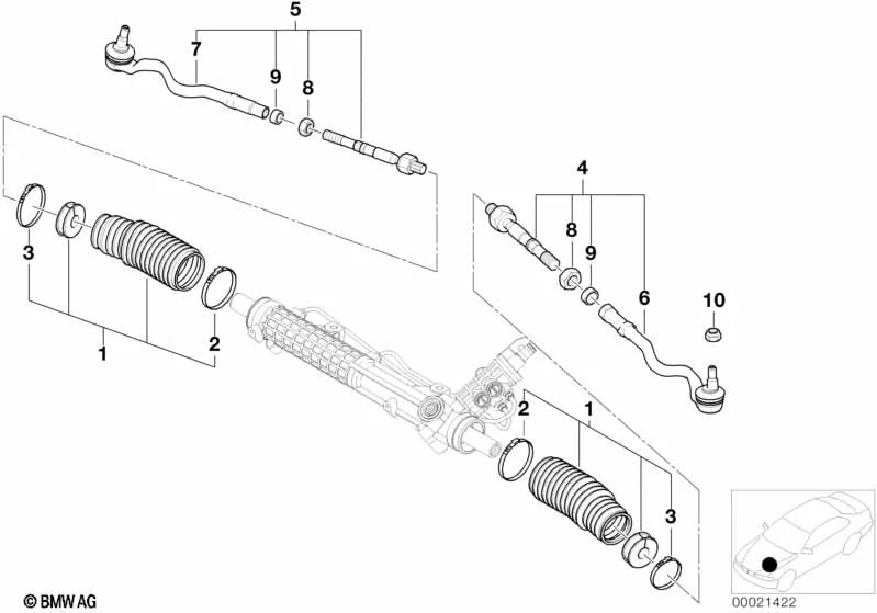E46 M3 Spurstange links (komplett: innen und außen)