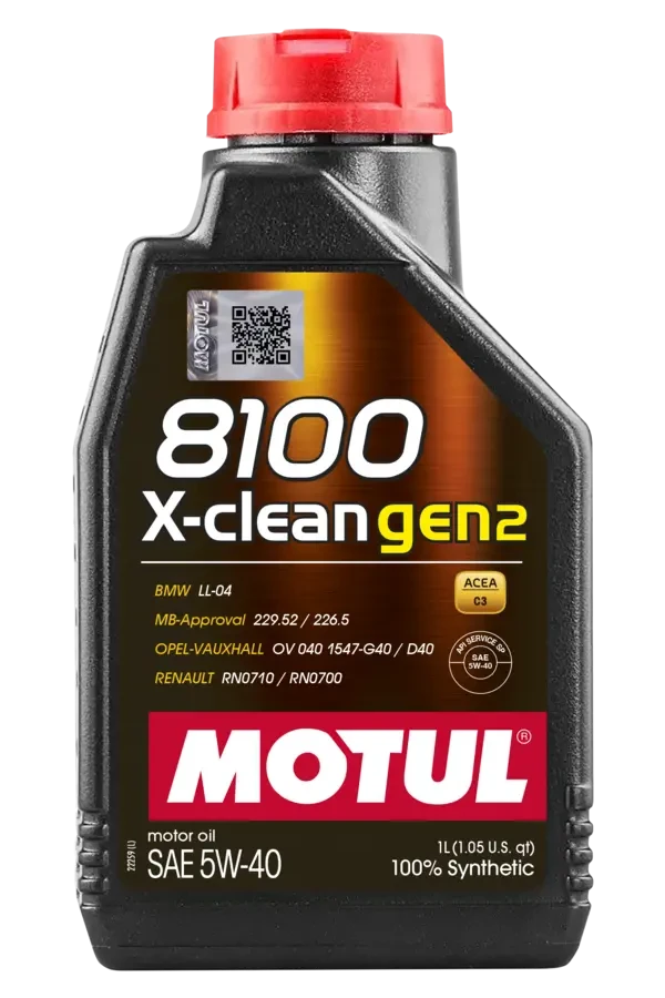 Motul 8100 X-Clean Gen2 5w-40 Fully Synthetic Car Engine Oil