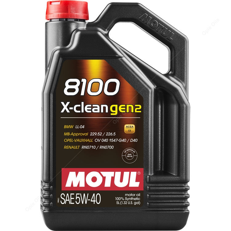 Motul 8100 X-Clean Gen2 5w-40 Fully Synthetic Car Engine Oil